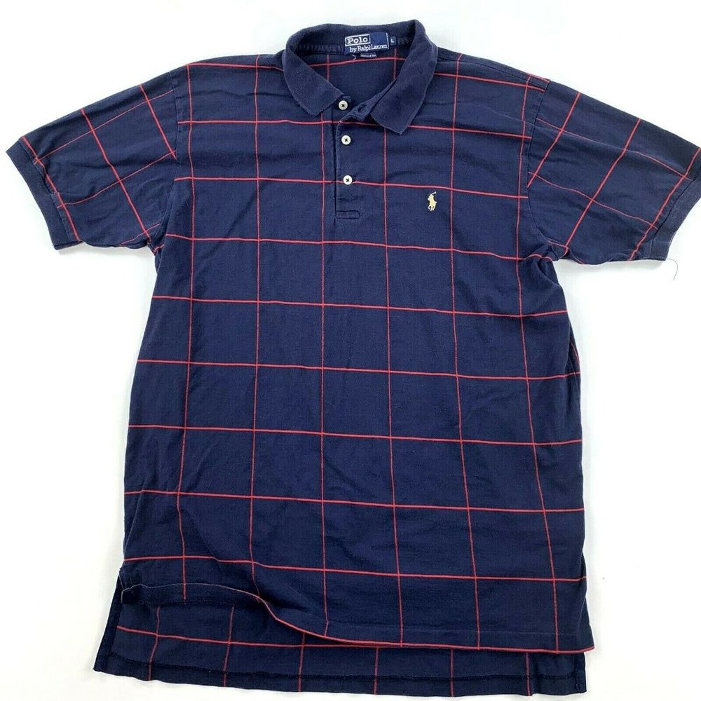 Polo Ralph Lauren Large Polo Shirt Blue Windowpane